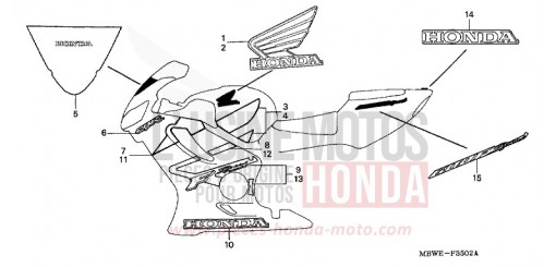 STRIPE (CBR600FS2) CBR600FS2 de 2002